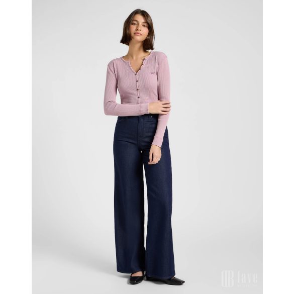 Lee ● Washed Waffle Henley ● lila hosszú ujjú póló
