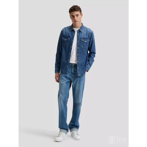 Lee ● Regular Western ● középkék koptatott hosszú ujjú farmering 