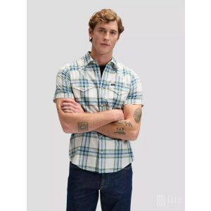 Lee ● Western Shirt ● zöld kockás rövid ujjú ing