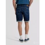 Lee ● 5 Pocket Short ● sötétkék koptatott farmersort
