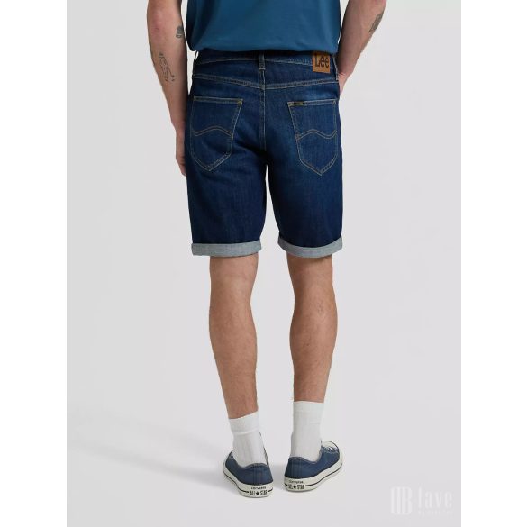 Lee ● 5 Pocket Short ● sötétkék koptatott farmersort