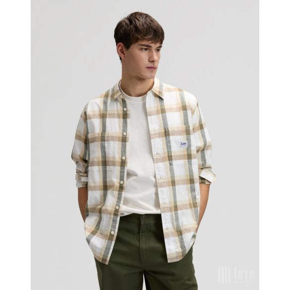 Lee ● Workwear Shirt ● khakizöld kockás hosszú ujjú ing