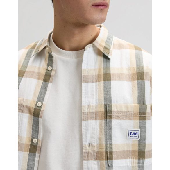 Lee ● Workwear Shirt ● khakizöld kockás hosszú ujjú ing
