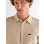 Wrangler ● LS 1PKT Shirt ● homokszínű hosszú ujjú len ing