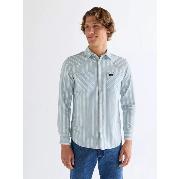 Wrangler ● Chambray Shirt ● világoskék csíkos hosszú ujjú ing