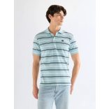 Wrangler ● Stripe Polo ● világoskék csíkos rövid ujjú piké póló