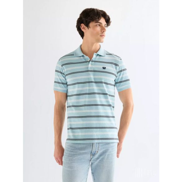 Wrangler ● Stripe Polo ● világoskék csíkos rövid ujjú piké póló