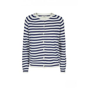 Mads Nørgaard ● Cosy stripe Cimona ● ekrü alapon sötétkék csíkos kardigán