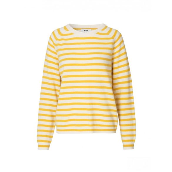 Mads Nørgaard ● Cosy stripe Kaxa ● ekrü és sárga csíkos pulóver