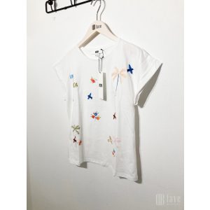 Md'M ● T-shirts ● fehér mintás rövid ujjú póló