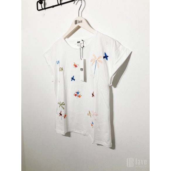 Md'M ● T-shirts ● fehér mintás rövid ujjú póló