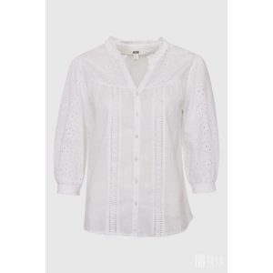 Md'M ● Blouses ● törtfehér madeirás 3/4 ujjú ingblúz