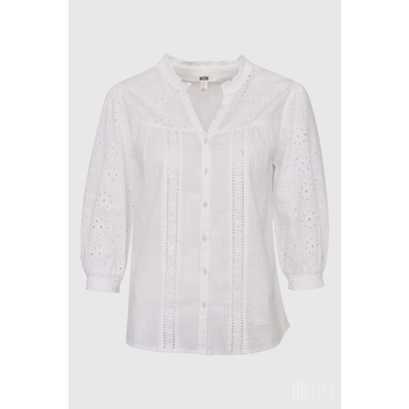 Md'M ● Blouses ● törtfehér madeirás 3/4 ujjú ingblúz