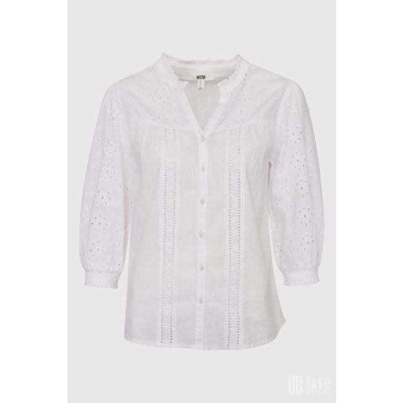 Md'M ● Blouses ● törtfehér madeirás 3/4 ujjú ingblúz