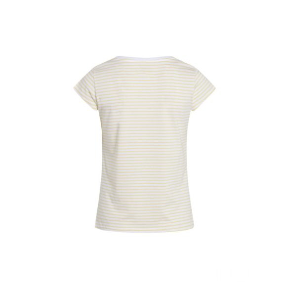 Mads Nørgaard ● Organic Favorite Stripe Teasy ● fehér és sárga csíkos rövid ujjú pamut póló