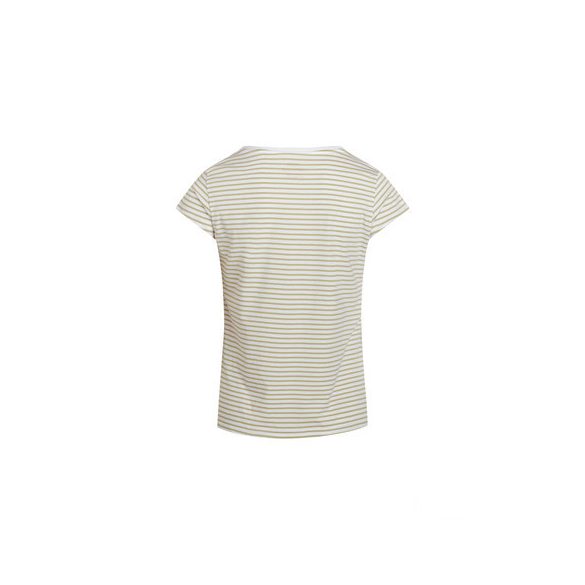Mads Nørgaard ● Organic Jersey Stripe Teasy ● fehér és khaki csíkos rövid ujjú póló