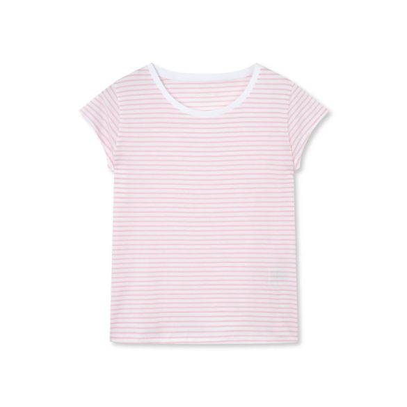 Mads Nørgaard ● Organic Favorite Stripe Teasy Tee ● rózsaszín csíkos rövid ujjú póló