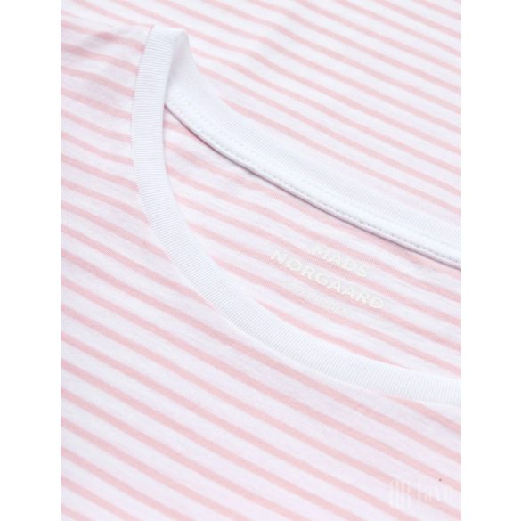 Mads Nørgaard ● Organic Favorite Stripe Teasy Tee ● rózsaszín csíkos rövid ujjú póló