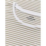 Mads Nørgaard ● Organic Favorite Stripe Teasy Tee ● világoskhaki csíkos rövid ujjú póló