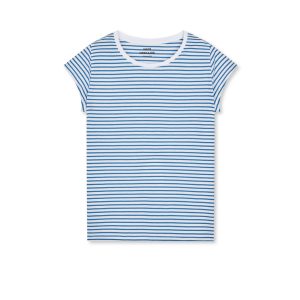 Mads Nørgaard ● Organic Favorite Stripe Teasy Tee ● középkék csíkos rövid ujjú póló
