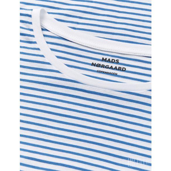 Mads Nørgaard ● Organic Favorite Stripe Teasy Tee ● középkék csíkos rövid ujjú póló