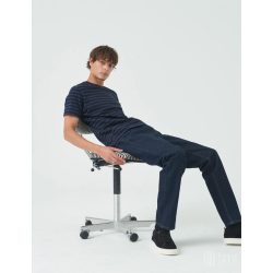   Mads Nørgaard ● Organic Midi Thor Tee ● kék és fekete csíkos rövid ujjú póló