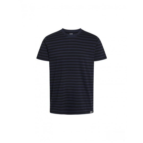 Mads Nørgaard ● Organic Midi Thor Tee ● kék és fekete csíkos rövid ujjú póló