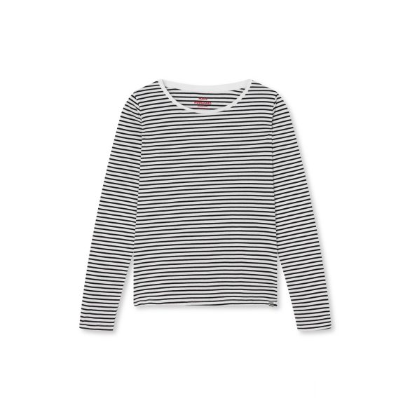 Mads Nørgaard ● Organic Jersey Stripe Tenna ● fekete fehér csíkos hosszú ujjú póló