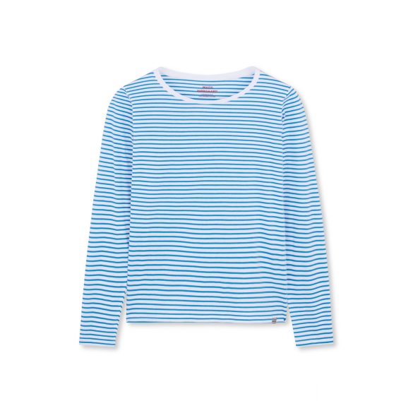 Mads Nørgaard ● Organic Jersey Stripe Tenna ● kék fehér csíkos hosszú ujjú póló