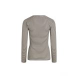 Mads Nørgaard ● 2*2 Cotton Stripe Tuba Tee ● bézs és fekete csíkos hosszú ujjú póló