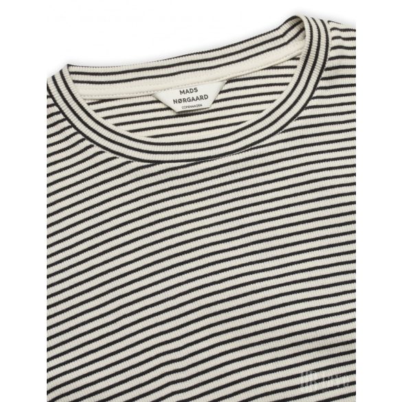 Mads Nørgaard ● 2*2 Cotton Stripe Tuba Tee ● bézs és fekete csíkos hosszú ujjú póló
