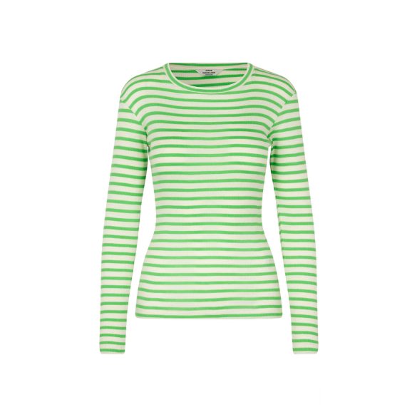 Mads Nørgaard ● Tuba 2*2 Soft Stripe ● zöld csíkos hosszú ujjú póló
