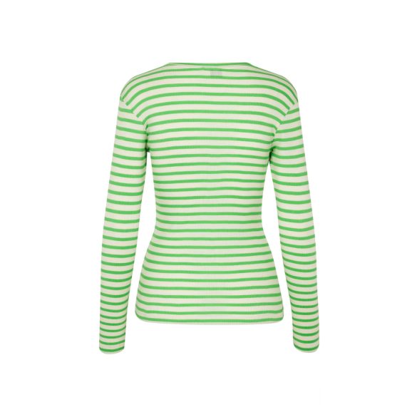 Mads Nørgaard ● Tuba 2*2 Soft Stripe ● zöld csíkos hosszú ujjú póló