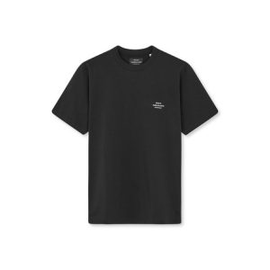 Mads Nørgaard ● Cotton Jersey Frode Emb Logo ● fekete rövidujjú póló