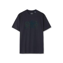   Mads Nørgaard ● Cotton Jersey Thorbjorn R Embroidery ● fekete hímzett rövidujjú póló