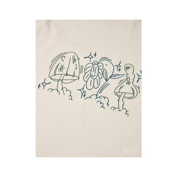 Mads Nørgaard ● Cotton Jersey Thorbjorn R Embroidery ● törtfehér hímzett rövidujjú póló