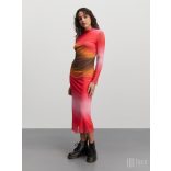 Mads Nørgaard ● Stretch Mesh Fia Dress ● színes szűk fazonú hosszú ujjú midi ruha