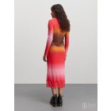 Mads Nørgaard ● Stretch Mesh Fia Dress ● színes szűk fazonú hosszú ujjú midi ruha