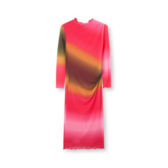 Mads Nørgaard ● Stretch Mesh Fia Dress ● színes szűk fazonú hosszú ujjú midi ruha