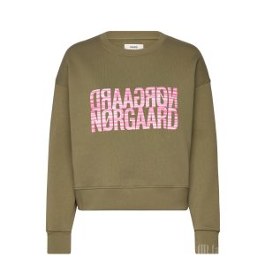 Mads Nørgaard ● Organic Sweat Tilvina ● khakizöld pulóver