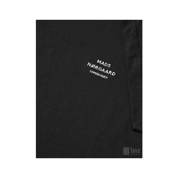Mads Nørgaard ● Cotton Jersey Frode Emb Logo ● fekete rövidujjú póló