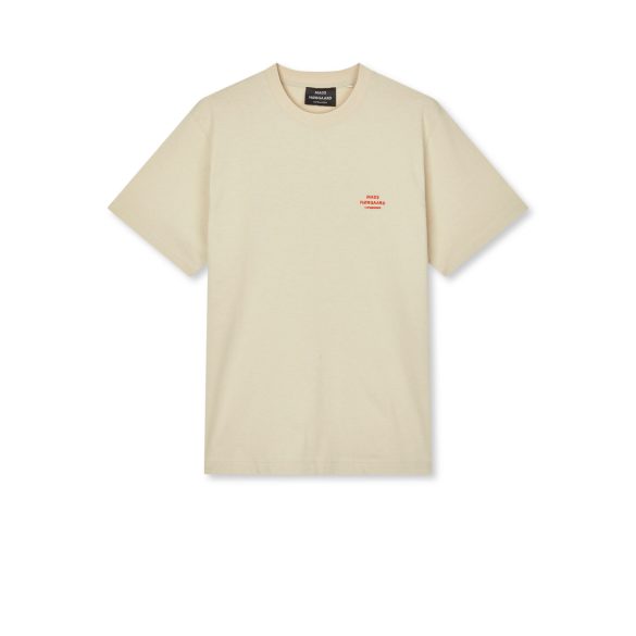 Mads Nørgaard ● Cotton Jersey Frode Emb Logo ● világosdrapp rövidujjú póló