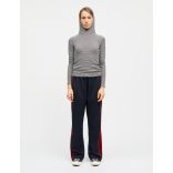 Mads Nørgaard ● 2*2 Cotton Stripe Trilla ● bézs és fekete csíkos kapucnis hosszú ujjú póló
