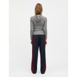 Mads Nørgaard ● 2*2 Cotton Stripe Trilla ● bézs és fekete csíkos kapucnis hosszú ujjú póló
