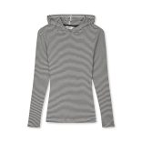 Mads Nørgaard ● 2*2 Cotton Stripe Trilla ● bézs és fekete csíkos kapucnis hosszú ujjú póló