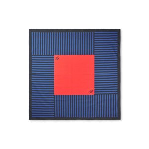 Mads Nørgaard ● Soft Cotton Block Scarf ● kék csíkos kendő