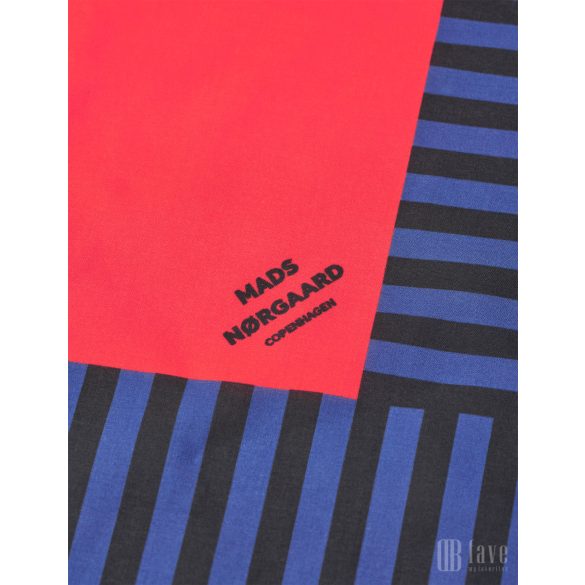 Mads Nørgaard ● Soft Cotton Block Scarf ● kék csíkos kendő