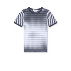   Mads Nørgaard ● Grace Stripe June ● kék fehér csíkos rövid ujjú póló