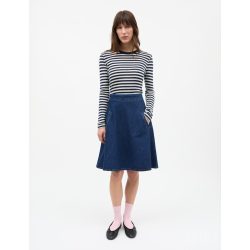   Mads Nørgaard ● Air Denim Stelly Skirt ● kék zsebes midi farmerszoknya