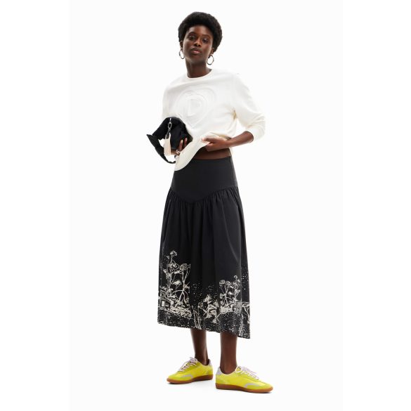 Desigual ● Skirt ● fekete midi szoknya